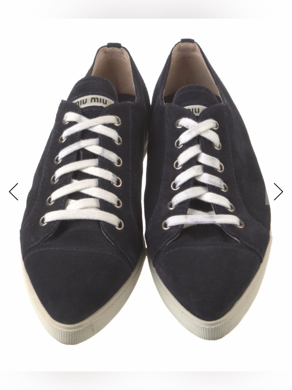 Miu Miu Black Sneakers with White Laces